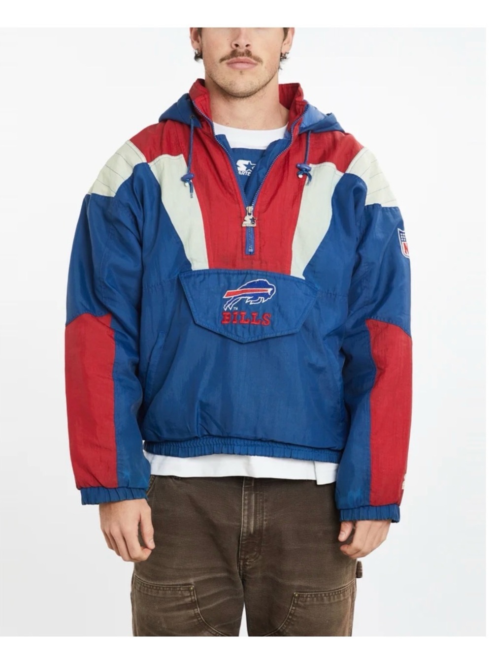 VINTAGE STARTER Jacket Buffalo Bills 90s NFL Pro Line L Pullover Vtg Colorblock